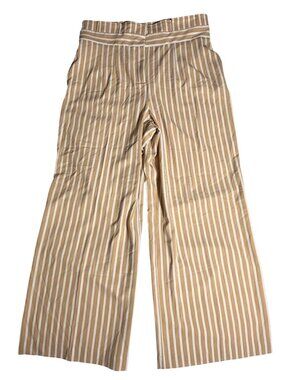 NY&C 7th Ave Design Studio Brown/White-Striped Palazzo Pants, Size 18